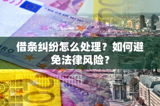 济南借条纠纷怎么处理？如何避免法律风险？